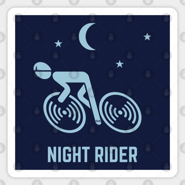 Night Rider (Racing Cyclist / Road Bike / Bicycle / Skyblue) Magnet by MrFaulbaum